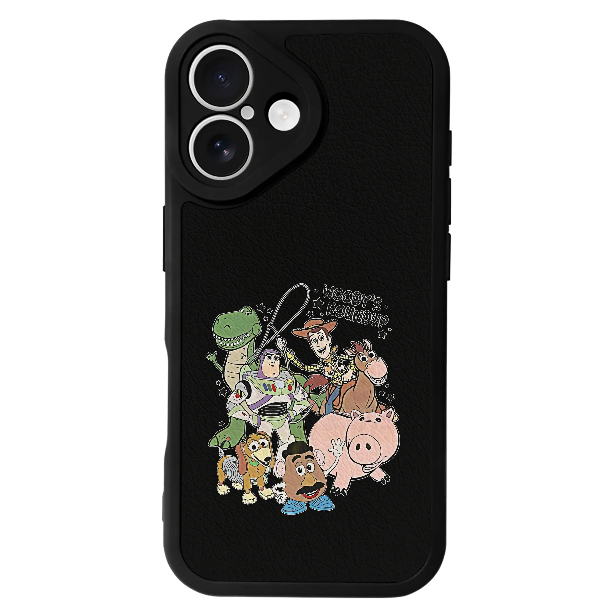 トイ・ストーリー グッズ ウッディ - IPhone 16シリーズ対応 ・ シリコンスマホケース ・ レザー調 ・ 高精度フィット ・ 耐衝撃 ・ ワイヤレス充電対応 ・ 精密カット